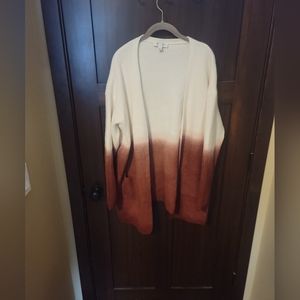 EUC SHE + SKY Women’s Knit Open Front Shrug Cardigan Sweater Dip Dye Size Large